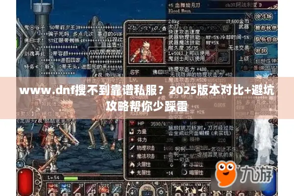 www.dnf搜不到靠谱私服？2025版本对比+避坑攻略帮你少踩雷