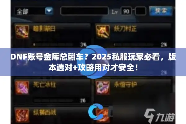 DNF账号金库总翻车？2025私服玩家必看，版本选对+攻略用对才安全！