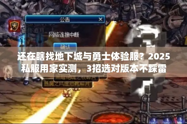 还在瞎找地下城与勇士体验服？2025私服用家实测，3招选对版本不踩雷