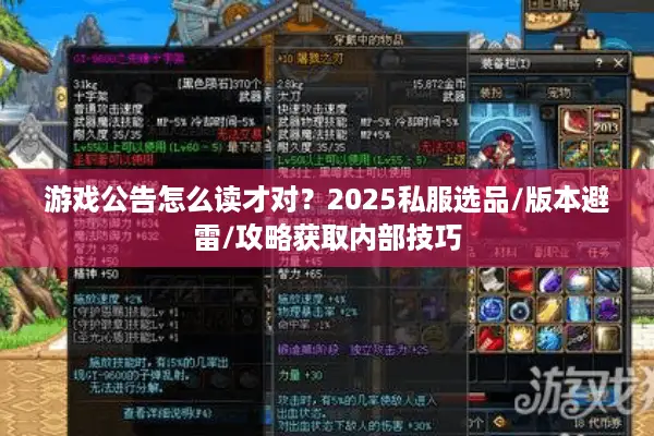 游戏公告怎么读才对？2025私服选品/版本避雷/攻略获取内部技巧