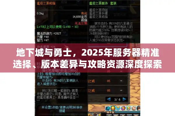 地下城与勇士，2025年服务器精准选择、版本差异与攻略资源深度探索