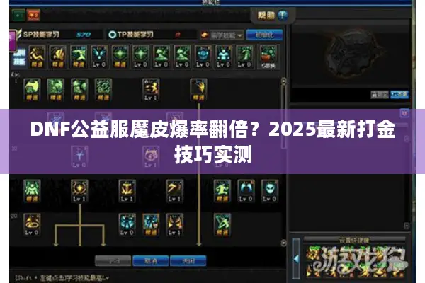 DNF公益服魔皮爆率翻倍？2025最新打金技巧实测