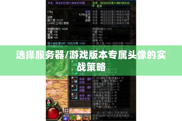 选择服务器/游戏版本专属头像的实战策略