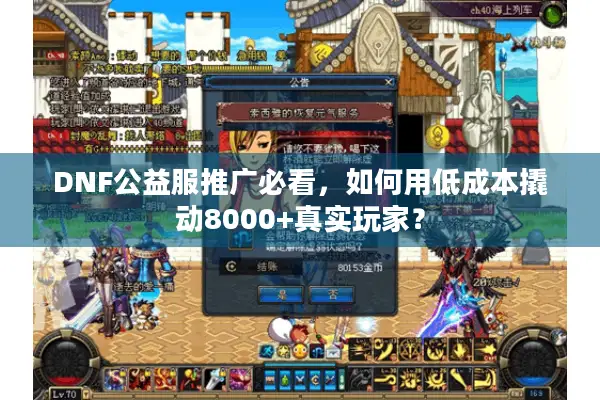 DNF公益服推广必看，如何用低成本撬动8000+真实玩家？