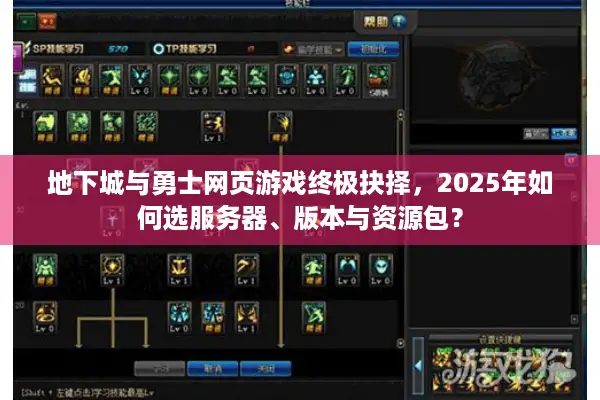 地下城与勇士网页游戏终极抉择，2025年如何选服务器、版本与资源包？