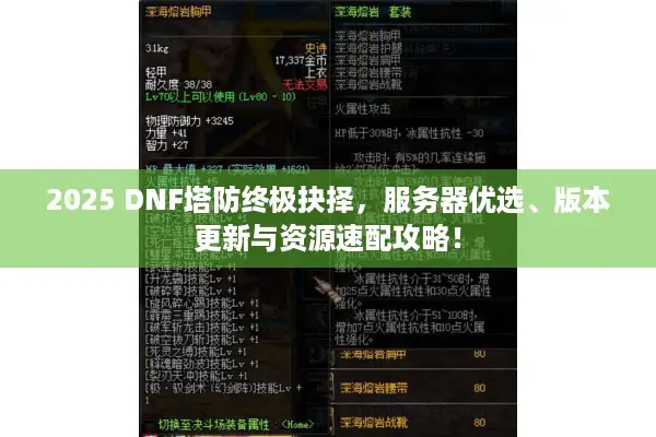 2025 DNF塔防终极抉择，服务器优选、版本更新与资源速配攻略！
