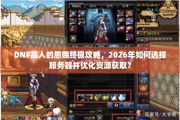 DNF高人的恩赐终极攻略，2026年如何选择服务器并优化资源获取？