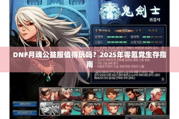 DNF月魂公益服值得玩吗？2025年零氪党生存指南