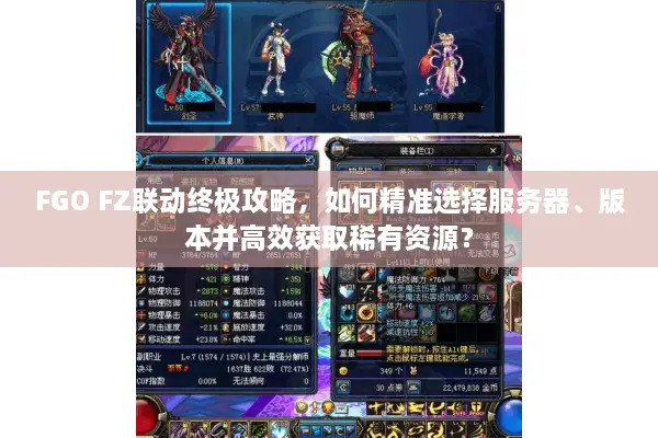 FGO FZ联动终极攻略，如何精准选择服务器、版本并高效获取稀有资源？