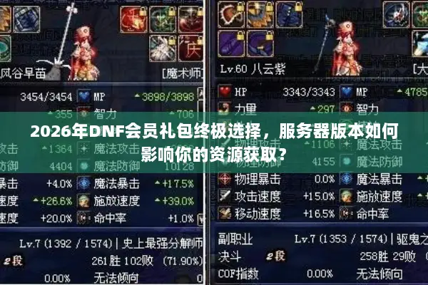 2026年DNF会员礼包终极选择，服务器版本如何影响你的资源获取？
