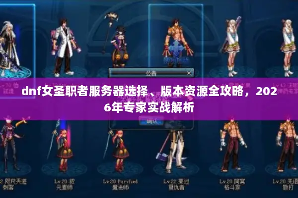 dnf女圣职者服务器选择、版本资源全攻略，2026年专家实战解析