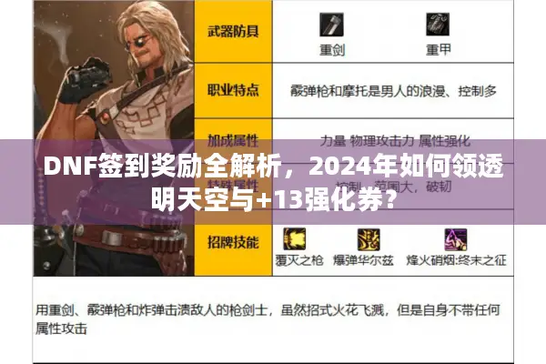 DNF签到奖励全解析，2024年如何领透明天空与+13强化券？