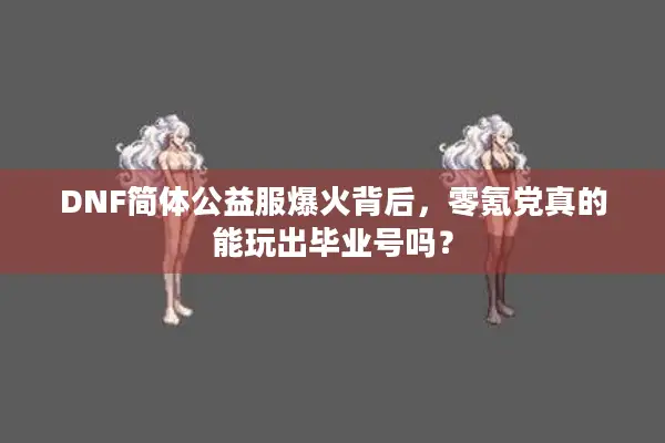 DNF简体公益服爆火背后，零氪党真的能玩出毕业号吗？