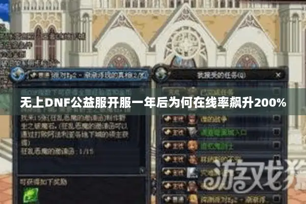 无上DNF公益服开服一年后为何在线率飙升200%