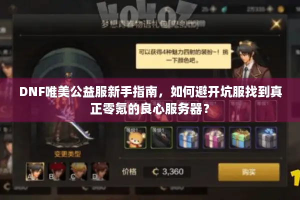 DNF唯美公益服新手指南，如何避开坑服找到真正零氪的良心服务器？