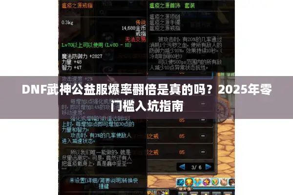 DNF武神公益服爆率翻倍是真的吗？2025年零门槛入坑指南