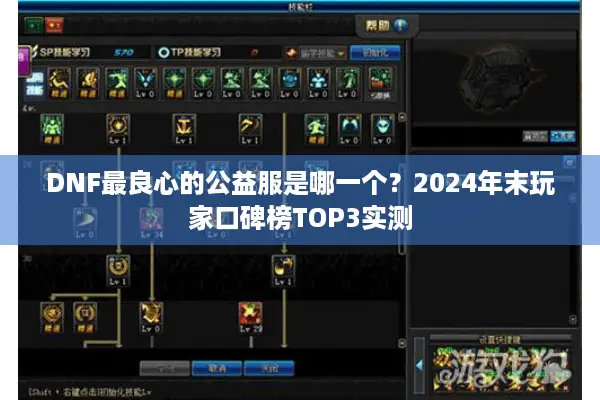 DNF最良心的公益服是哪一个？2024年末玩家口碑榜TOP3实测