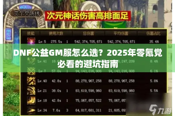 DNF公益GM服怎么选？2025年零氪党必看的避坑指南