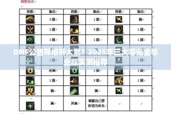 DNF公益服爆肝太累？2025年三大零氪金毕业服实测推荐