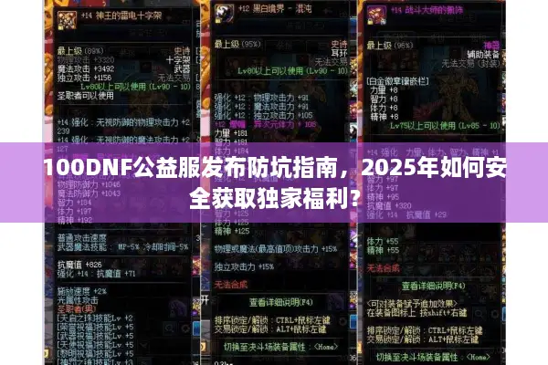 100DNF公益服发布防坑指南，2025年如何安全获取独家福利？