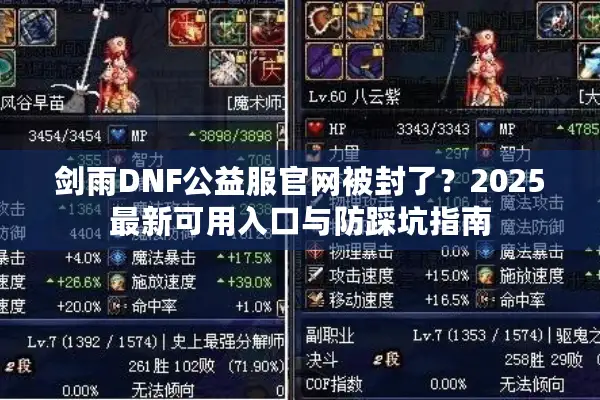 剑雨DNF公益服官网被封了？2025最新可用入口与防踩坑指南