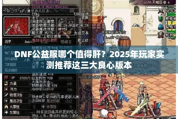DNF公益服哪个值得肝？2025年玩家实测推荐这三大良心版本
