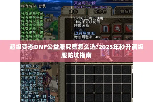 超级变态DNF公益服究竟怎么选?2025年秒升满级服防坑指南