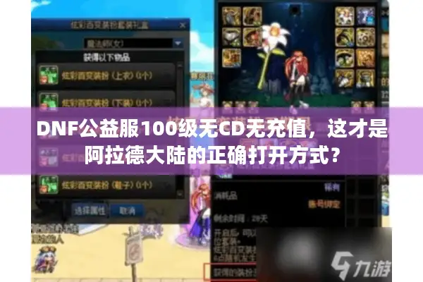 DNF公益服100级无CD无充值，这才是阿拉德大陆的正确打开方式？