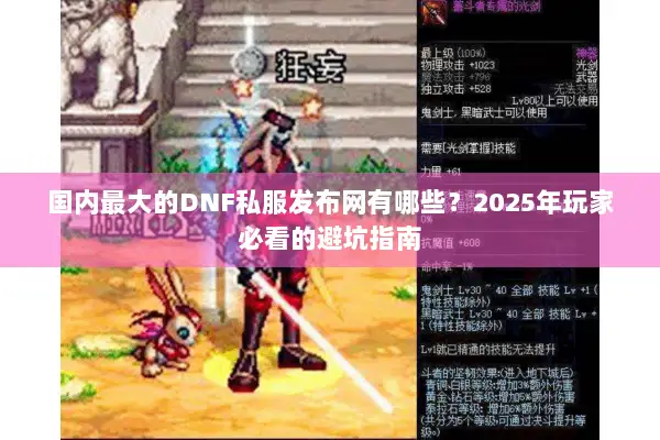 国内最大的DNF私服发布网有哪些？2025年玩家必看的避坑指南