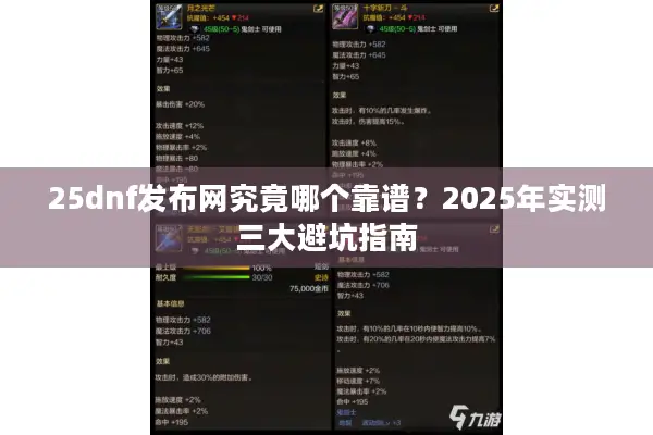 25dnf发布网究竟哪个靠谱？2025年实测三大避坑指南