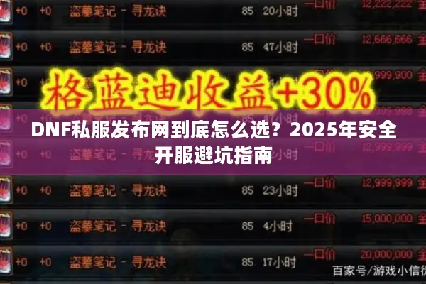 DNF私服发布网到底怎么选？2025年安全开服避坑指南