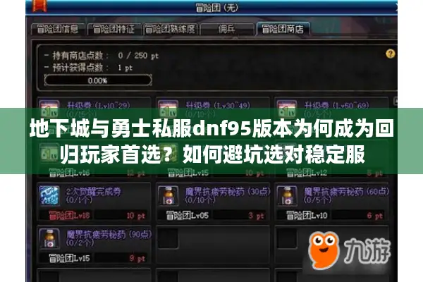 地下城与勇士私服dnf95版本为何成为回归玩家首选？如何避坑选对稳定服