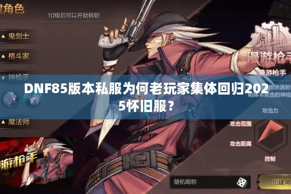 DNF85版本私服为何老玩家集体回归2025怀旧服？