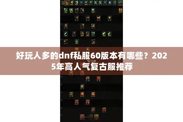 好玩人多的dnf私服60版本有哪些？2025年高人气复古服推荐