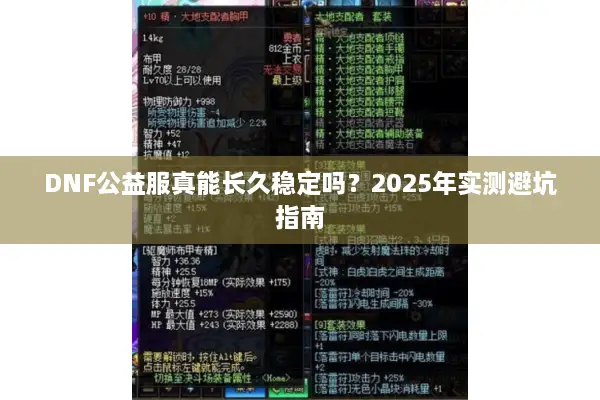 DNF公益服真能长久稳定吗？2025年实测避坑指南