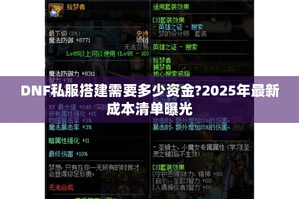 DNF私服搭建需要多少资金?2025年最新成本清单曝光