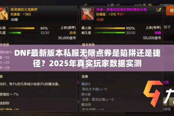 DNF最新版本私服无限点券是陷阱还是捷径？2025年真实玩家数据实测