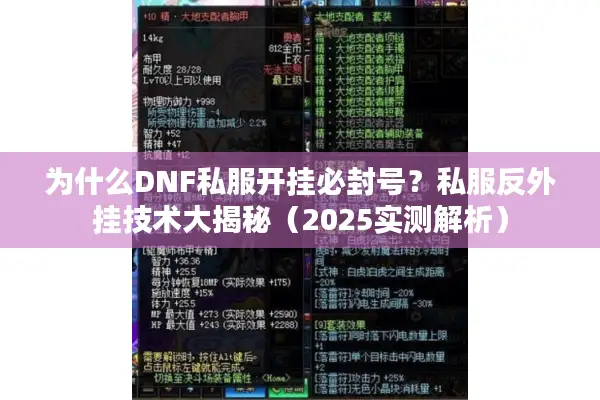 为什么DNF私服开挂必封号？私服反外挂技术大揭秘（2025实测解析）