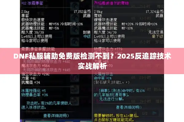 DNF私服辅助免费版检测不到？2025反追踪技术实战解析