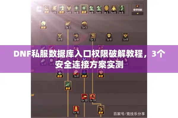 DNF私服数据库入口权限破解教程，3个安全连接方案实测