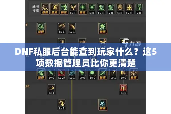 DNF私服后台能查到玩家什么？这5项数据管理员比你更清楚