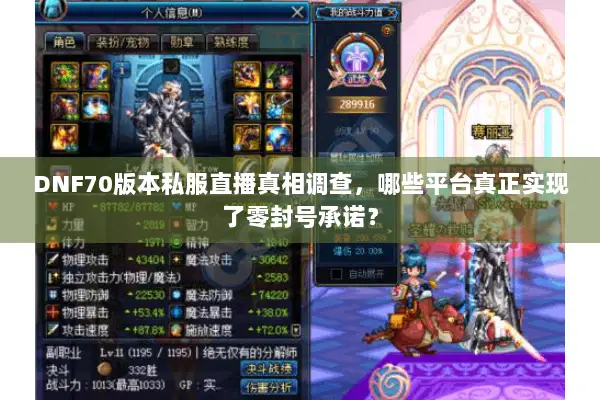 DNF70版本私服直播真相调查，哪些平台真正实现了零封号承诺？