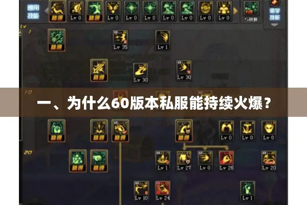 一、为什么60版本私服能持续火爆？