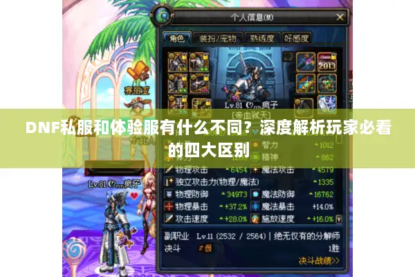 DNF私服和体验服有什么不同？深度解析玩家必看的四大区别