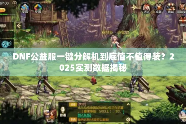 DNF公益服一键分解机到底值不值得装？2025实测数据揭秘