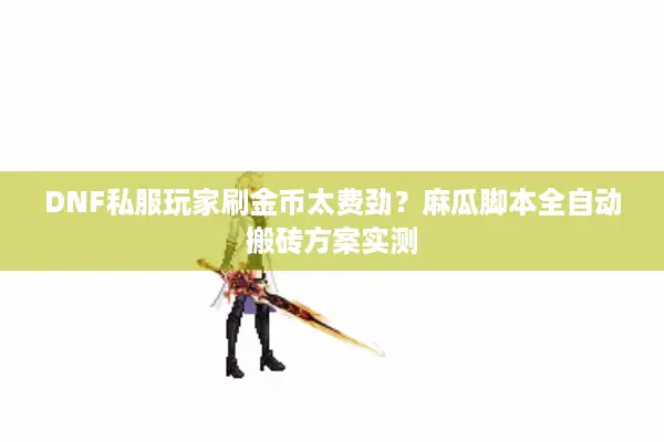 DNF私服玩家刷金币太费劲？麻瓜脚本全自动搬砖方案实测
