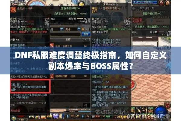 DNF私服难度调整终极指南，如何自定义副本爆率与BOSS属性？