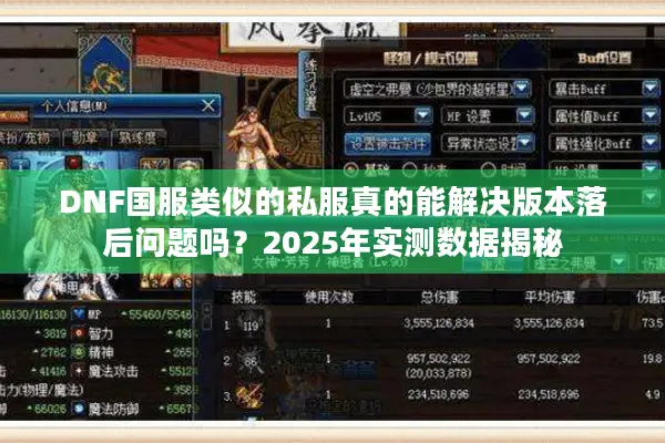 DNF国服类似的私服真的能解决版本落后问题吗？2025年实测数据揭秘