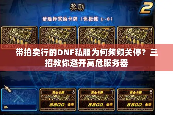 带拍卖行的DNF私服为何频频关停？三招教你避开高危服务器