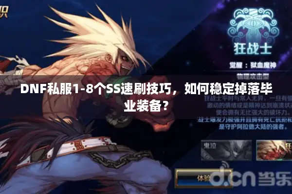 DNF私服1-8个SS速刷技巧，如何稳定掉落毕业装备？